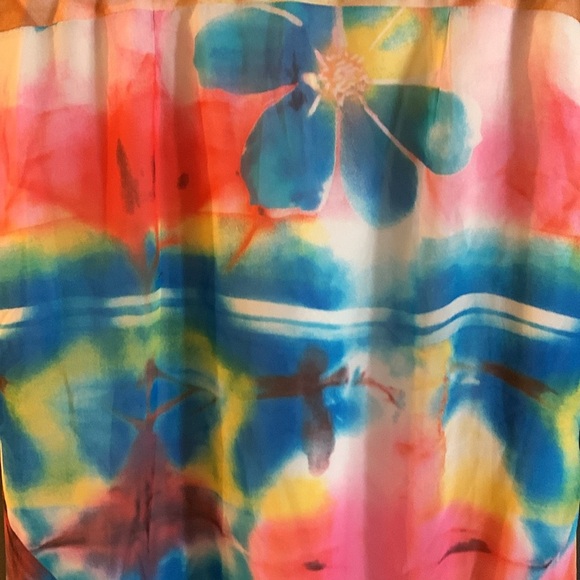 Christian chenail 100% silk maxi asymmetric abstract y2k fairy whimsical skirt - Picture 3 of 9